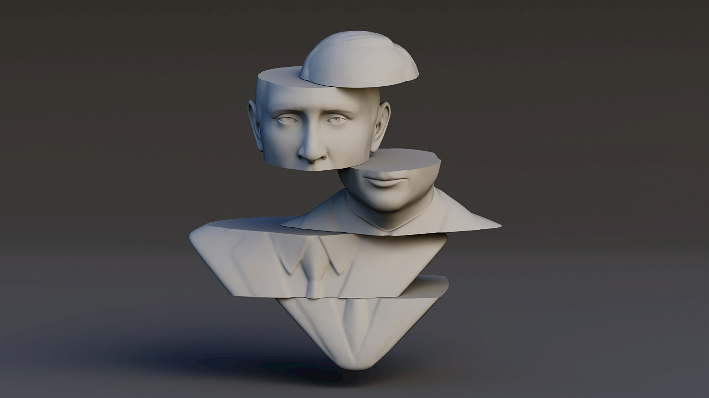 Bust of a Human Head in 3D - Vladimir Putin